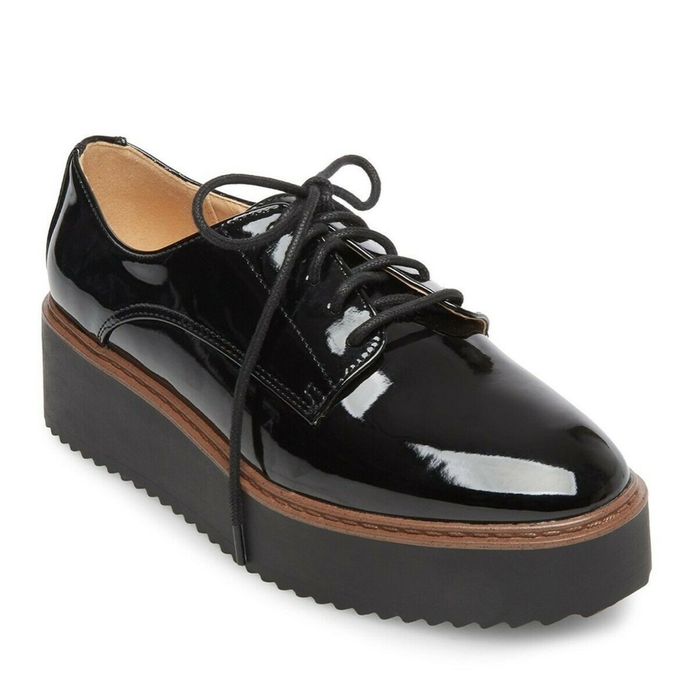 Madden Girl Platform Oxfords "Written" Patent Leather Lace Up Shoes